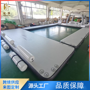 Inflatable Swimming Pool on the Sea with Net Anti-Drowning Floating Platform Floating Leisure Sofa Platform Water Floating Yacht Sailing Out to Sea