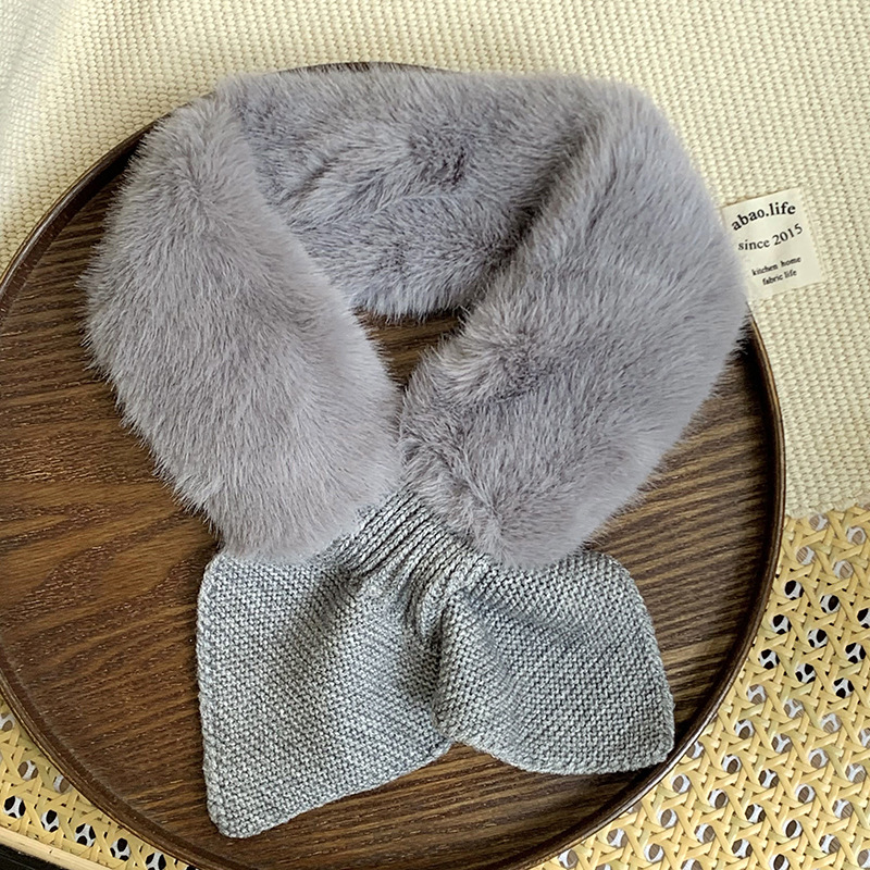 Mujeres de otoño y invierno inns coreano imitación de pieles caliente bufandas de cuello de color sólido bufandas de peluche pequeña manga de cuello