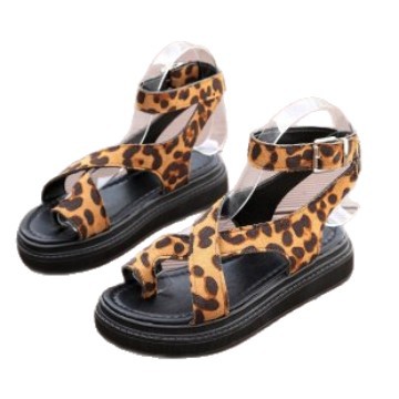 New cross-border sandals for 2025: European and American large-sized, thick-soled, casual Roman-style women's shoes with loop toe straps