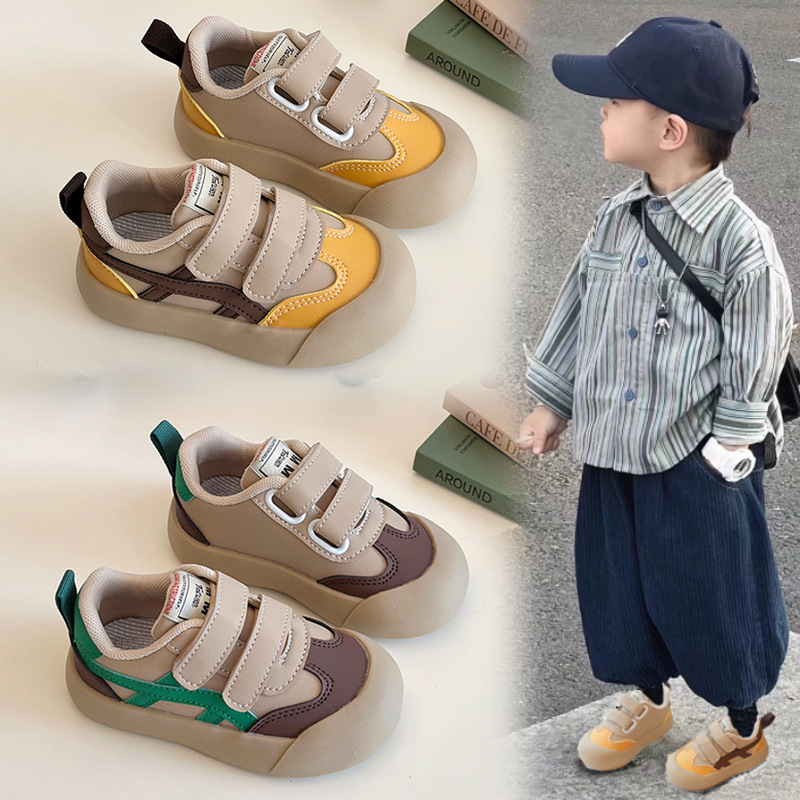 Boys' Sports Shoes 2025 Autum Baby Soft-Soled Non-Slip Casual Shoes Small and Medium-Sized Toddler Shoes Versatile Moral Training Shoes