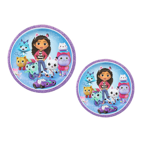 New Gabby's Dollhouse Themed Children's Birthday Party Tableware Paper Plates Paper Cups Tissue Decoration Set Supplies