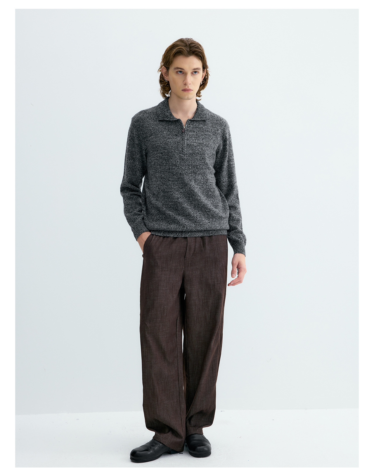 UNF 500g Half-Zip Polo Collar Sweater