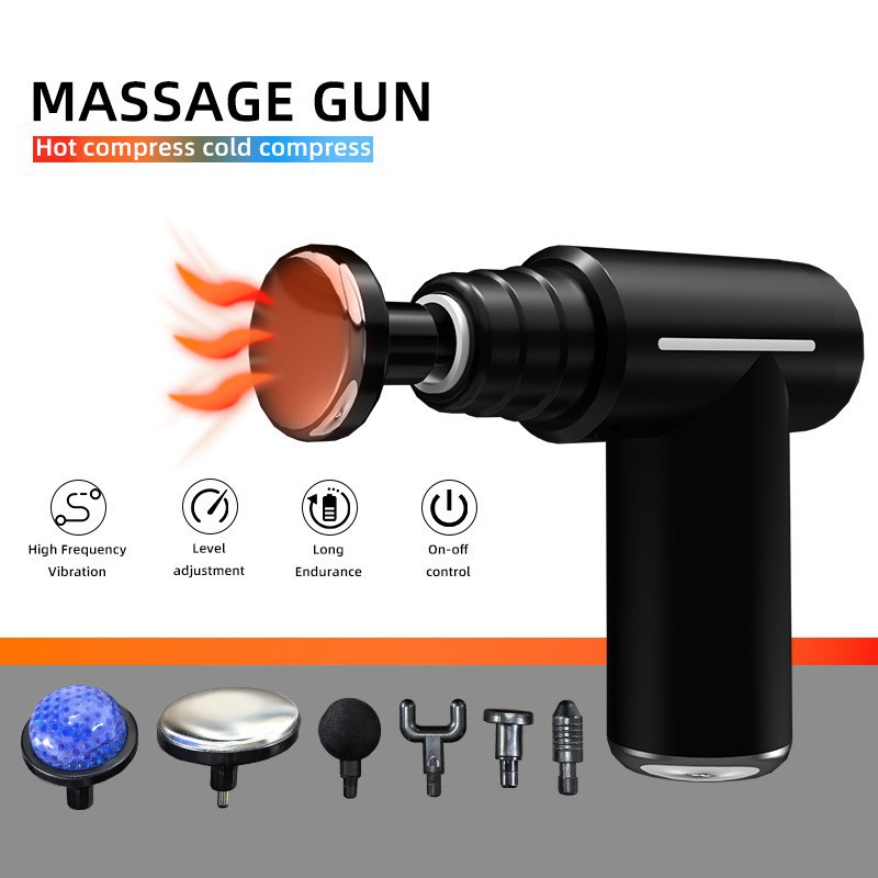 Cross-Border Russian Popular Multifunctional Hot and Cold Fascia Gun Muscle Relaxation Massager Mini Muscle Membrane Instrument Massager