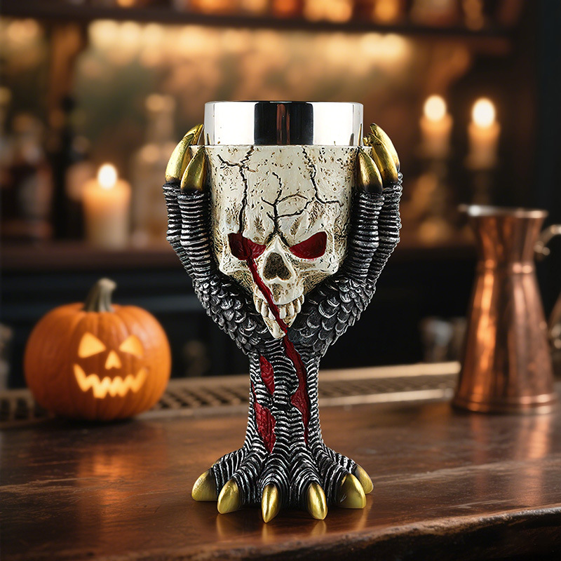  New Creative Resin Skull Beer Mug Home Tavern Desktop Decoration Halloween Gift Ornaments