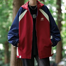 秋季外套男潮牌ins百搭痞帅冲锋衣夹克宽松上衣拼色港风夹克男士