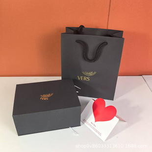 Vanis/Fold Black Perfume Gift Box Gift Bag Pink Diamond Crystal Perfume Gift Box Gift Bag Paper Bag Fanjia Handbag