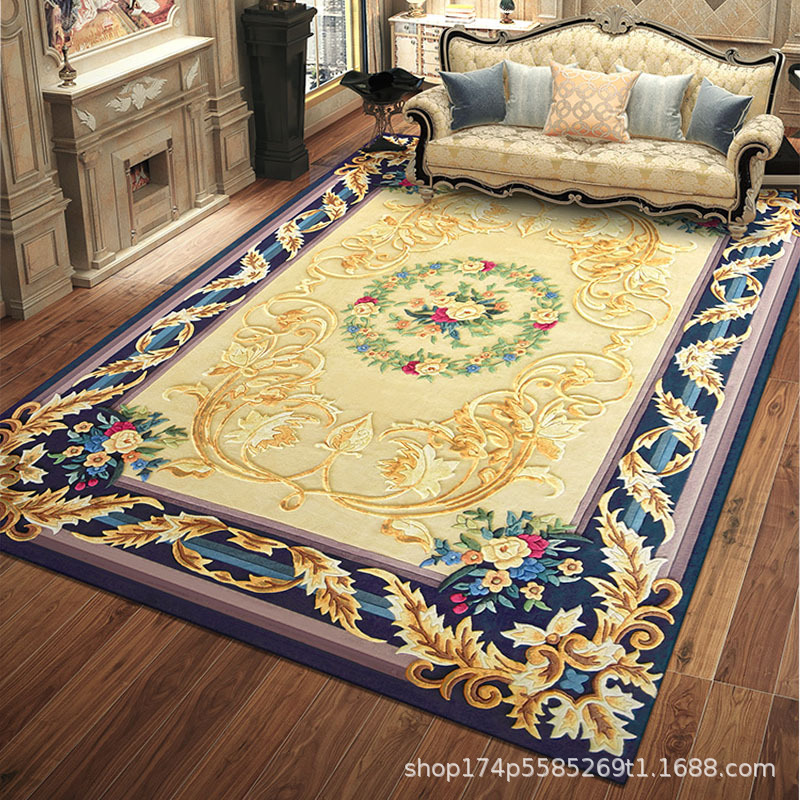 羊毛地毯别墅卧室客厅地毯茶几沙发毯奢华欧式手工地毯衣帽间地毯