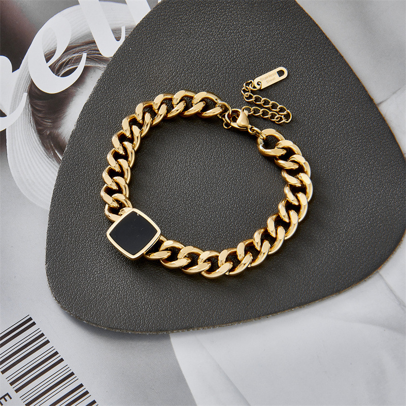 Daily Occasion Stainless Steel Material Hip-Hop Geometric Stainless Steel No Inlaid Bracelets In Bulk