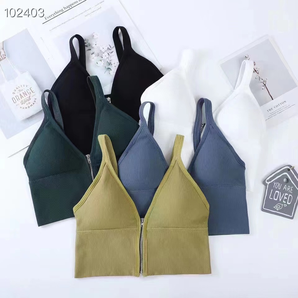 新哺乳拉链文胸背心一体式裹胸收副乳美背聚拢带可拆卸胸垫内衣女