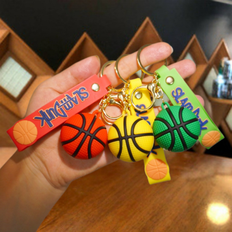 Creative basketball keychain silicone pendant for backpacks and car keys, couple's gift, available in multiple colors Creative basketball keychain silicone pendant for backpacks and car keys, couple's gift, available in multiple colors