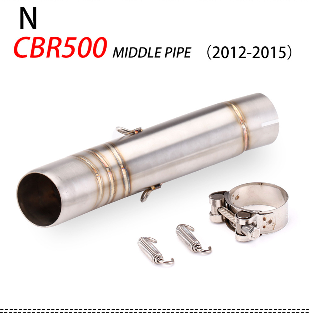 Motorcycle Modified Cbr300 Cbr500 500X Series Exhaust Pipe Modified Stainless Steel Middle Section Carbon Fiber Tail Section
