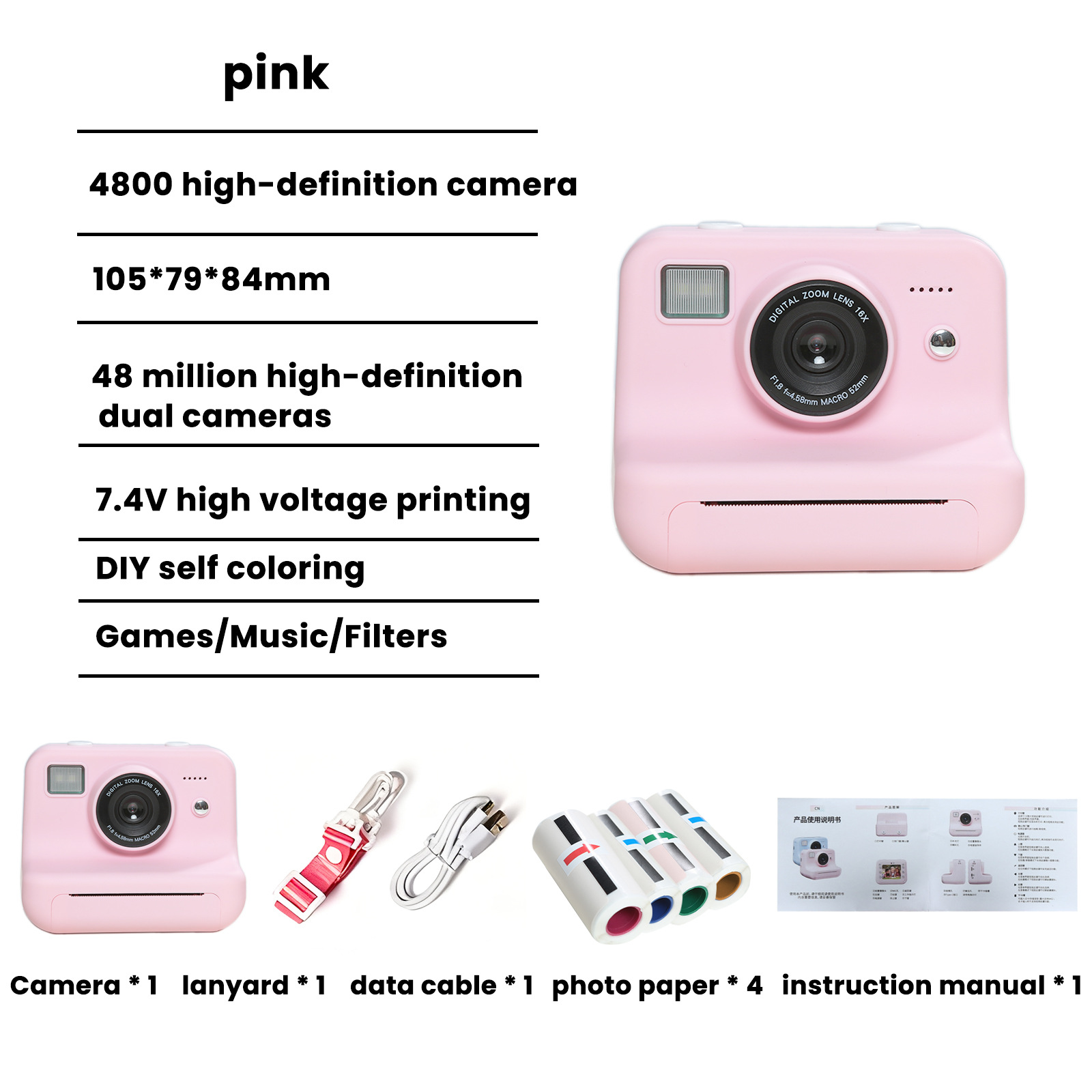 # Nuevo producto Amazon Photode HD Doble espejo cabeza de impresión en color para tomar fotos y grabar videos