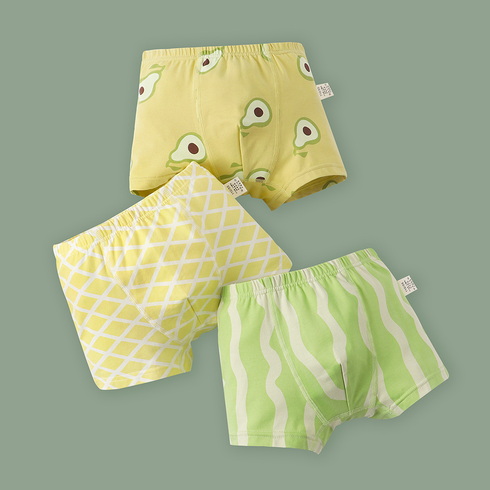 Un tipo de ropa interior de algodón puro para niños dibujos animados dinosaurio niño boxer verano niño pequeño y mediano niño antibacteriano niño cuadrangular al por mayor