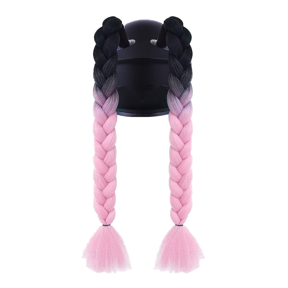 Peluca trenzada decorativa para casco de motocicleta