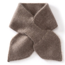 秋冬新品 儿童款山羊绒法式蝴蝶结围巾 保暖亲肤纯色针织交叉围脖