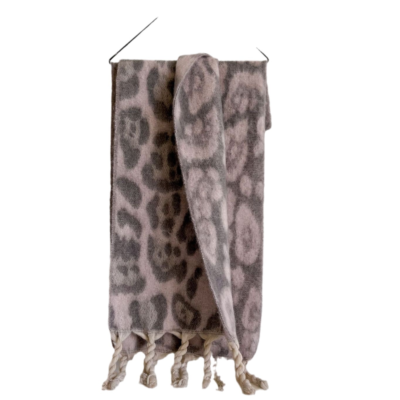 2023 otoño e invierno nuevo gran trenza borla larga chal europeo y americano leopardo círculo hilado engrosada bufanda caliente