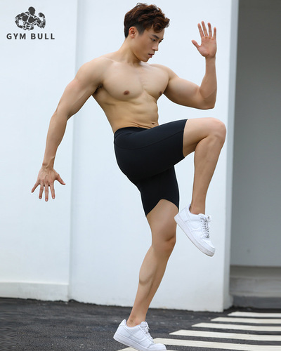 GYM trendy brand endorphin series fitness tights men's shorts compression elastic sports running pants