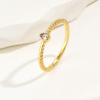 Sophisticated fashionable zirconium, ring with stone, simple and elegant design, Korean style