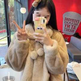 欧美仿水貂外套女士年轻时尚款千金风大衣2025新款毛皮草秋冬