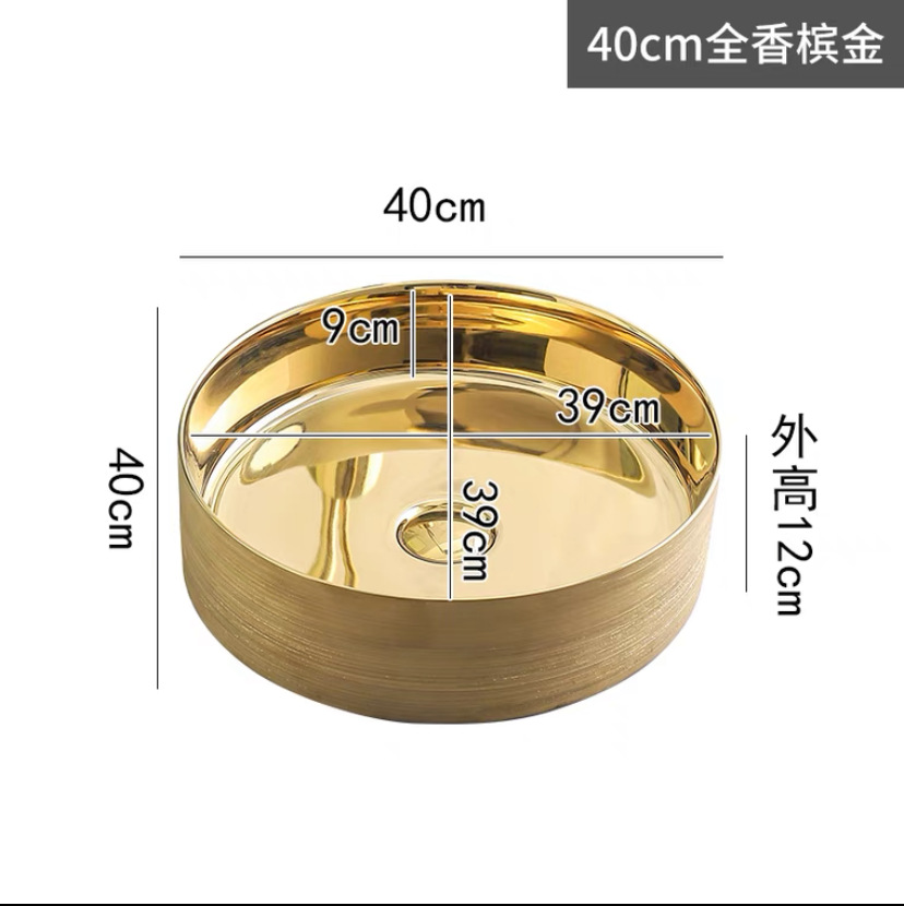 Galvanoplastia mesa de cerámica lavabo Hotel pequeño tamaño redondo transfronterizo lavabo cuenca única