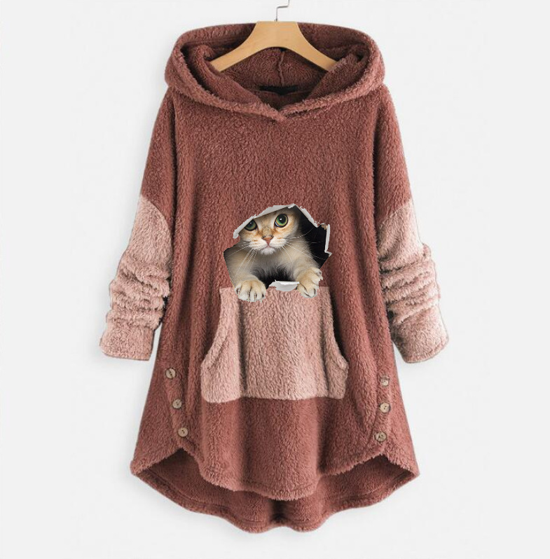 2026 Winter New Korean Style Loose Plus-Size Tops, Fleece-Lined Thickened Sweatshirts, Mid-Length Women's Jackets Wholesale