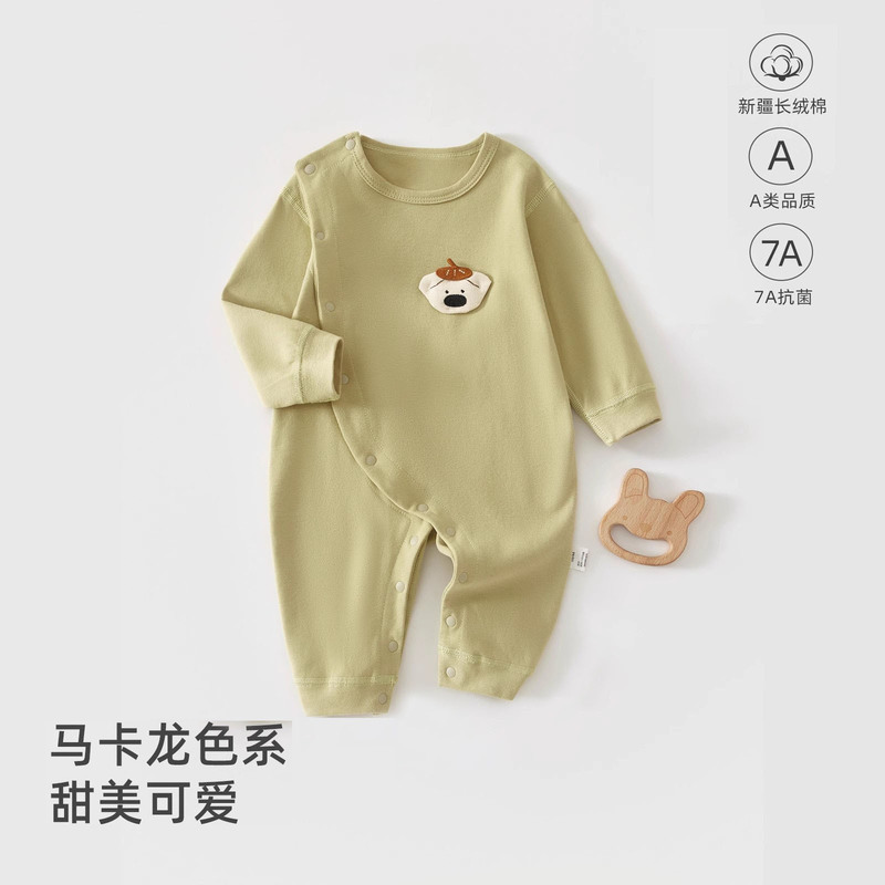 Baby Jumpsuit Type a Pure Cotton Newborn Clothes Spring & Fall Clothing Male and Female Baby Jumpsuit Anyang Baby and Children's Clothing
