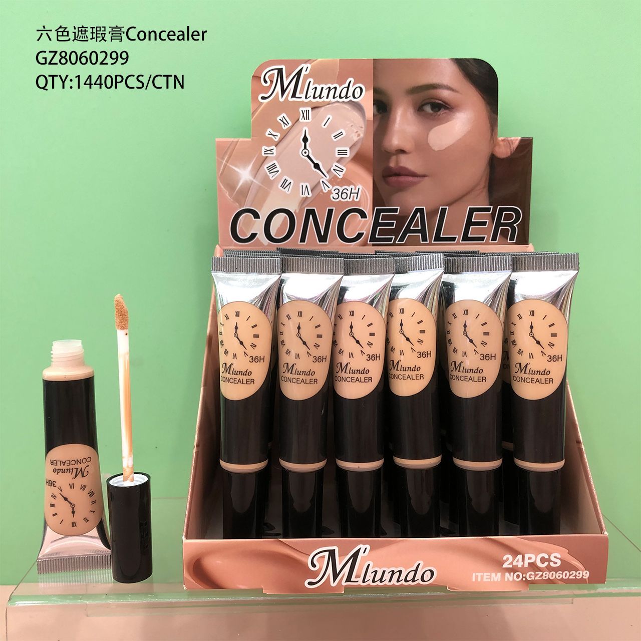 Concelador Mlundo, impermeable, anti-transpiración, duradero, no fácil de quitar el maquillaje, cubre las manchas de color, acné, desvanece las círculos oscuros.