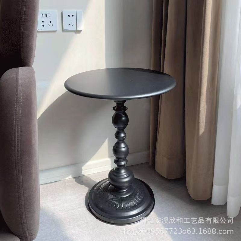 Sofá de lujo ligero sala de estar pequeña mesa de té mesa lateral esquina retro hierro forjado cabecera mesa redonda balcón
