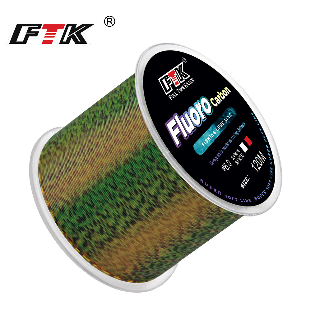 FTK Invisible Spot Line Fishing Line Three-Color Nylon Line 120M Camouflage Color-Changing Fishing Line Durable Offshore Main Line