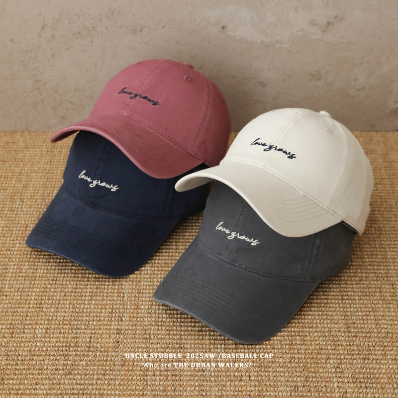 Oversized and Widened Face-Slimming Small Hats for Men and Women, Korean Style Versatile Letter Embroidery Soft Top Baseball Cap, Large Head Circumference Duckbill Cap