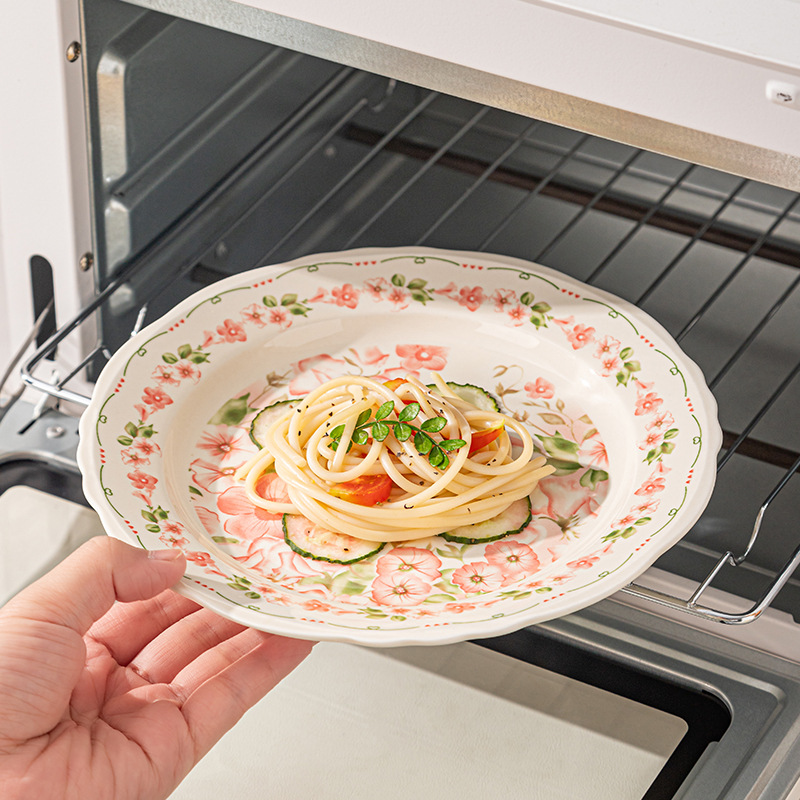 Bajo el esmalte de alta cara cubiertos de cerámica de color platos de sopa caseros platos de pescado pequeños platos frescos cubiertos set platos de cerámica