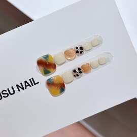 【脚甲-幻彩暖阳】纯手工穿戴甲多色脚甲贴片美甲成品高级感