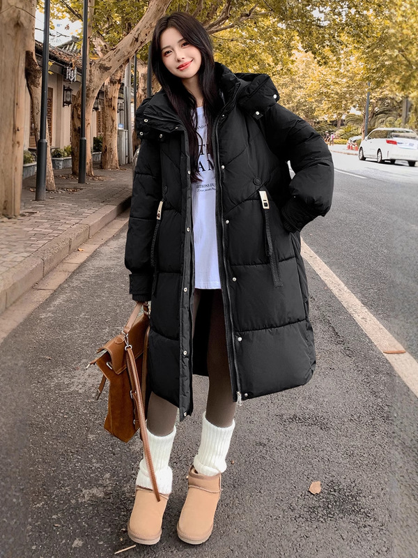 咖色羽绒棉服女2025年新款冬季加厚中长款棉袄宽松保暖设计感外套|undefined