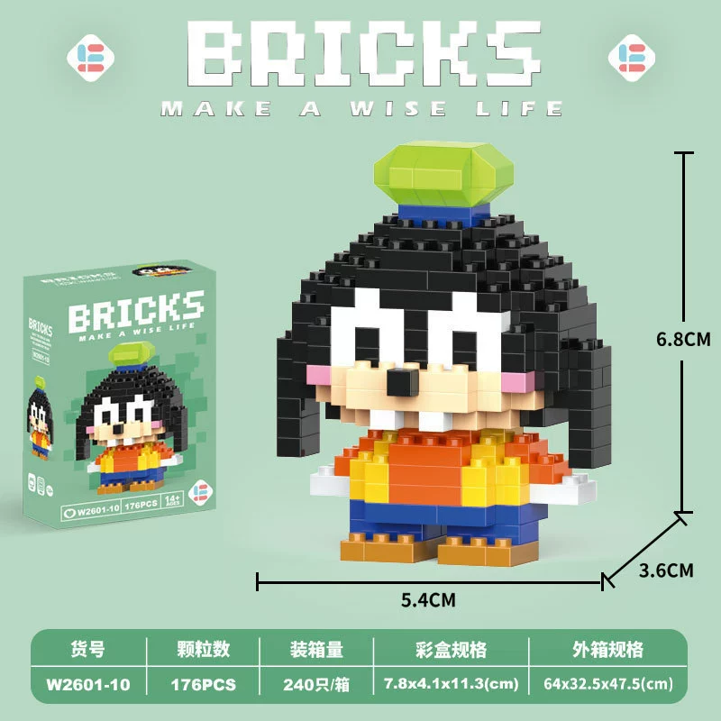 Micro‑block cartoon doll constructor (Lego style), strawberry & mini bears, blind box, micro pieces