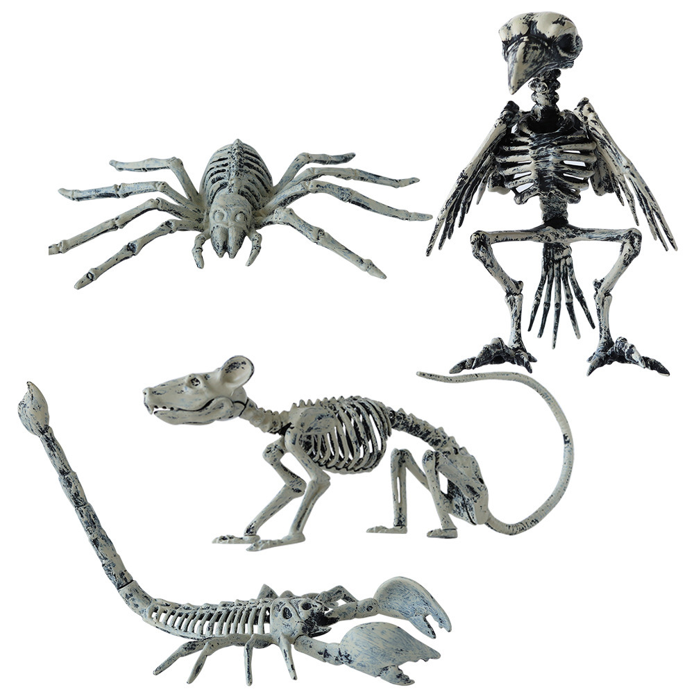 Halloween esqueleto de animales nuevos fantasmas día terror decoración props cuervo transfronterizo ratón gran esqueleto adornos