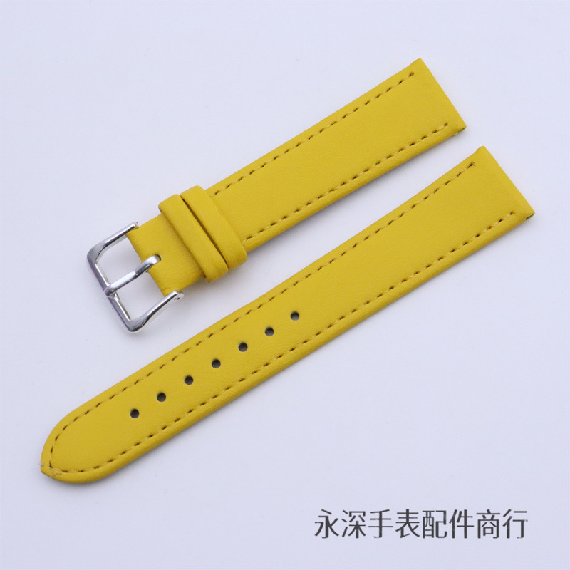 Accesorios de reloj para hombres y mujeres correa de cuero universal de siete colores correa de cuero PU correa de reloj de estudiantes correa de cuero correa de reloj