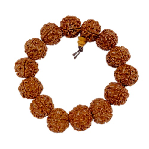 Nepalese five-petal large Rudraksha bracelet for men and women Bodhi seed atom machine brushed walnut and Buddhist bead bracelet