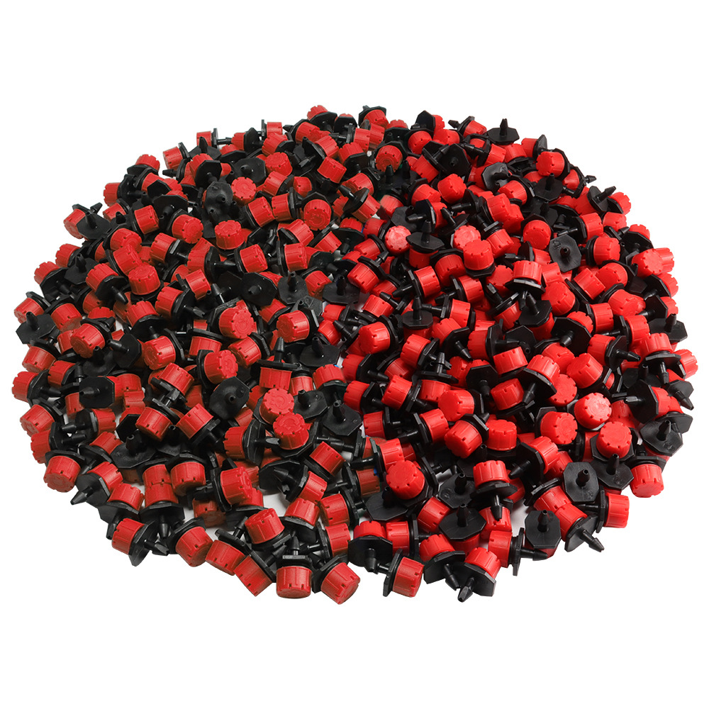 Jardinería micro spray 100 piezas Caperucita Roja gotero de flujo ajustable gotero 8 agujeros anti-envejecimiento anti-ultravioleta botón