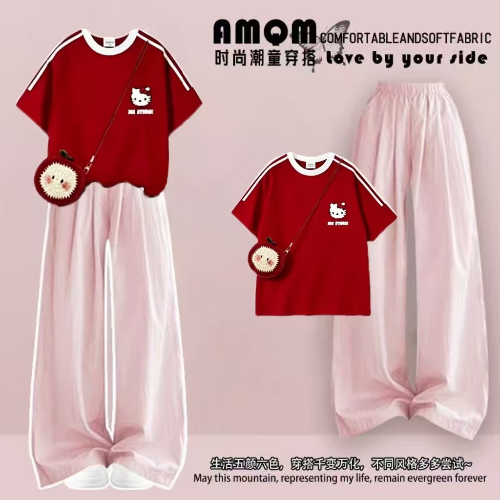 Korean style, super cute pure cotton short-sleeved top for girls, 2026 new style, fashionable summer outfit.