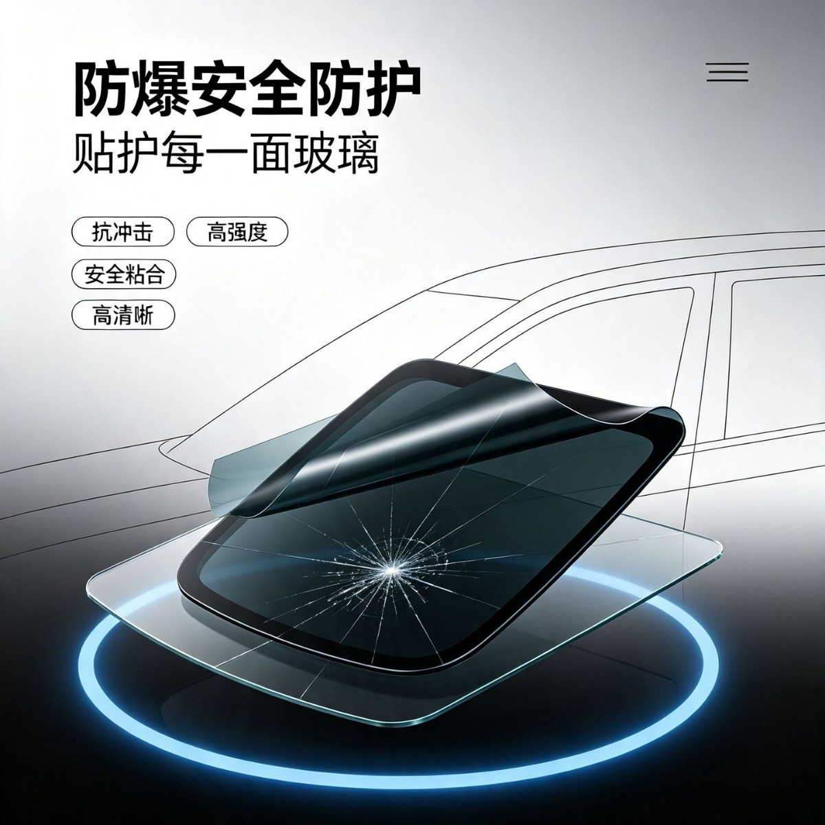Car film, car sun protection film, explosion-proof insulation film, privacy car window film, glass film, full car film, self-adhesive sun film