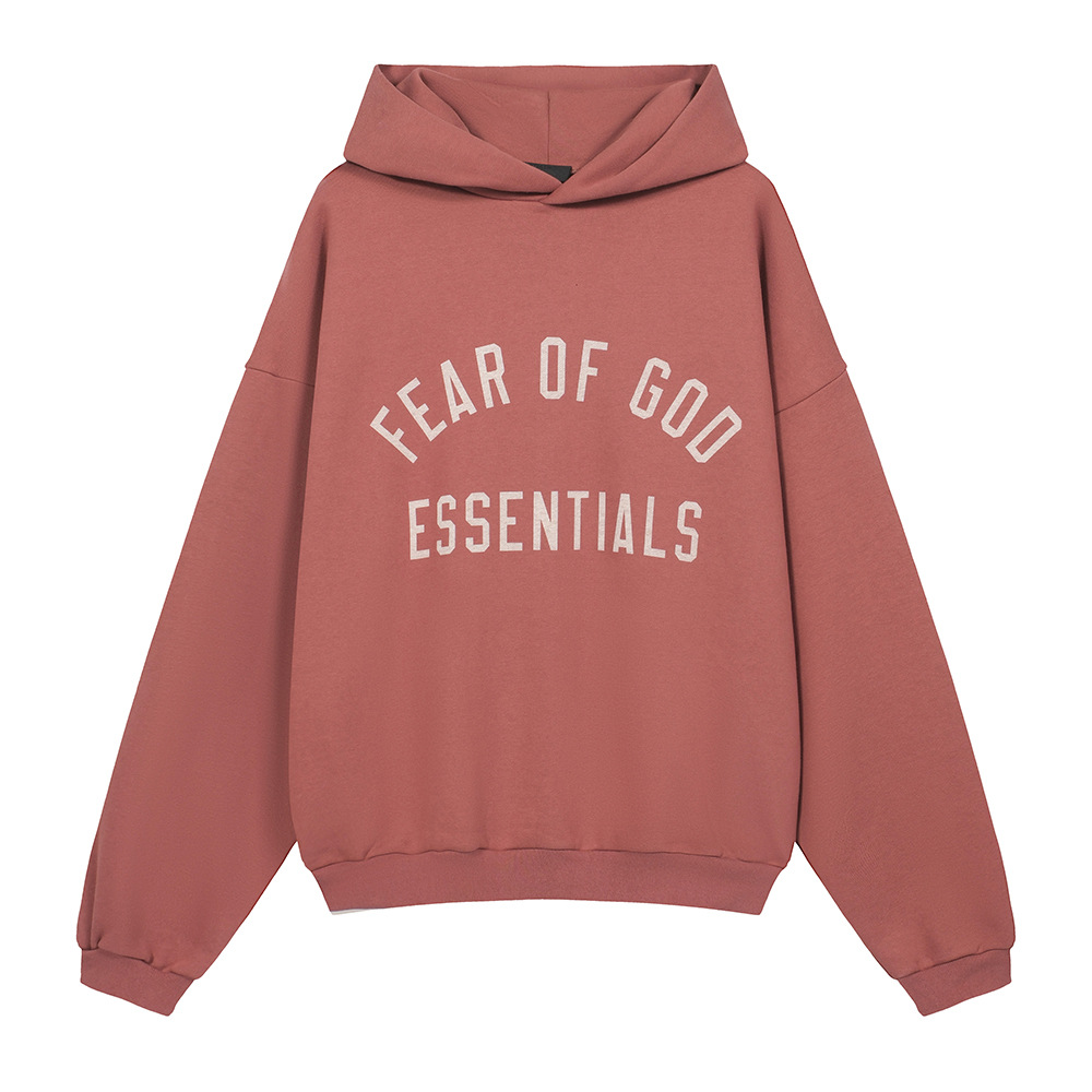 24FW nuevo FOG ESSENTIALS letra impresa lavado con agua hacer vieja suelta sudadera con capuz camisa con capuz casual