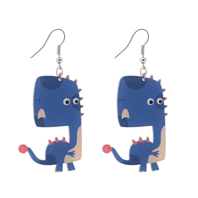 Cute Earrings Creative  Acrylic Cartoon Dinosaur Earrings display picture 5
