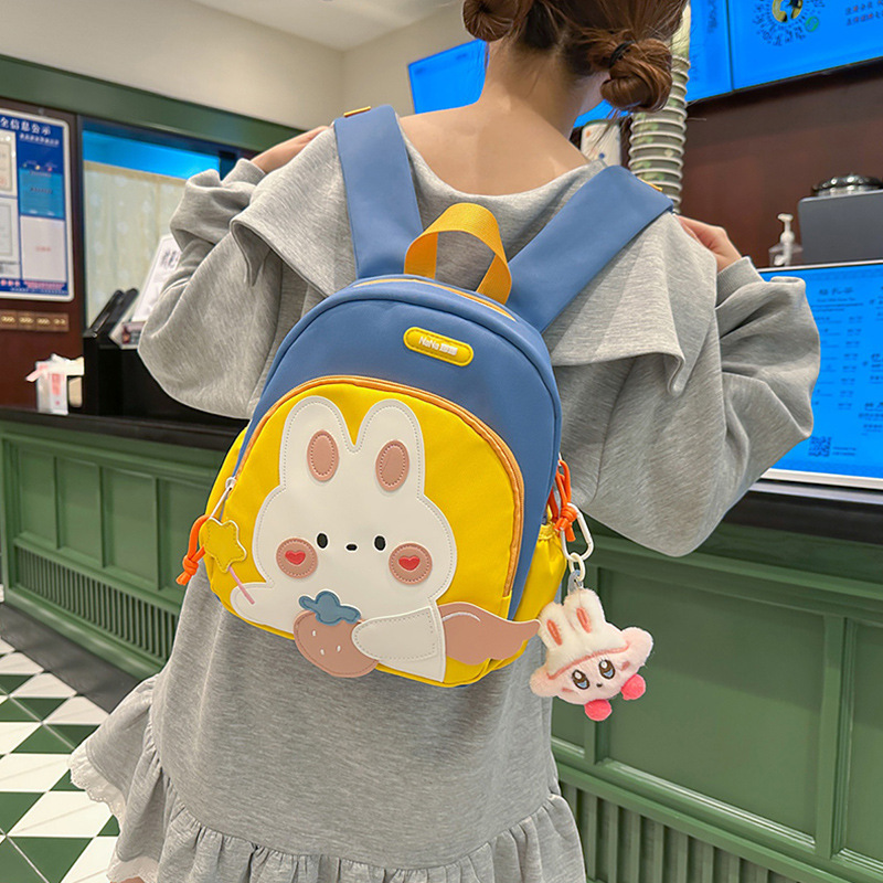2025 nueva mochila escolar para niñas jardín de infantes mochila de viaje para hombres caricaturas bonitas conejos niños jardín de infantes mochila