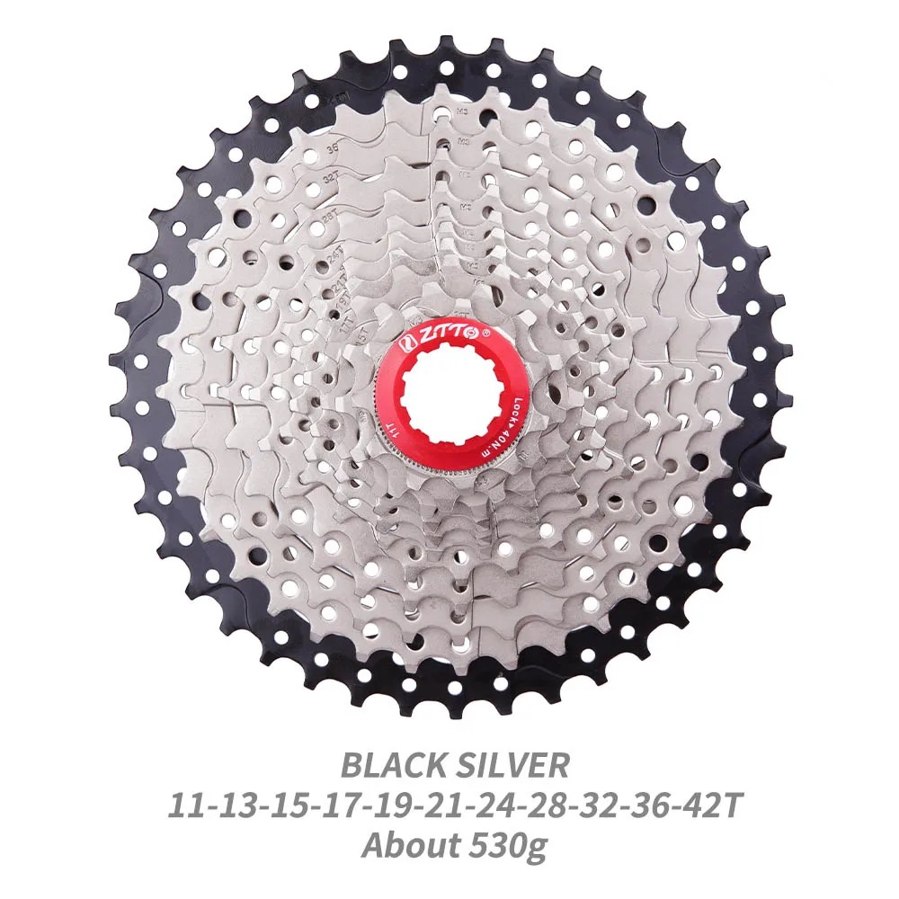 11 velocidades 42T negro plateado