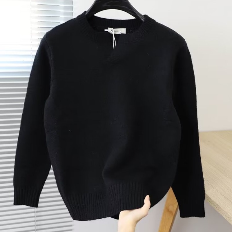 Light mature style round neck sweater men's new Korean style fashion youth versatile casual niche bottoming sweater_voghion.com