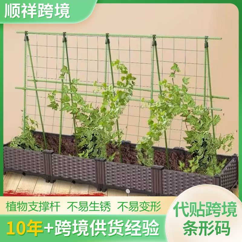 爬藤架包塑钢管花架月季豆角西红柿黄瓜园艺固定杆葡萄植物支撑架|undefined