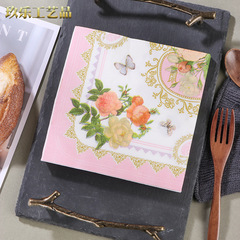 Direct Manufacturer Supply Colored Print Table Napkins Creative Square Napkins Restaurant Paper Party Wood Pulp Napkins