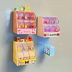 ミニシミュレーションディスプレイキャビネット冷蔵庫ステッカーおもちゃキャンディボックス収納ボックスドールハウスアクセサリーミニチュアシーン装飾品
