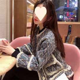 炸街小香风外套女2025秋冬新款法式复古名媛气质加棉加厚短款上衣