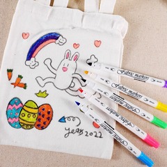 廣納3600雙頭布繪馬克筆DIY彩色防水記號筆創意美術塗鴉軟頭畫筆